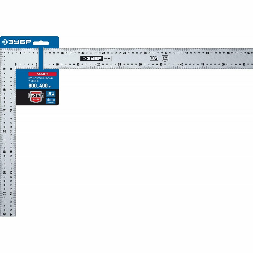 ЗУБР УПН-60 600 х 400 мм нержавеющий плотницкий угольник Профессионал (3434-61)