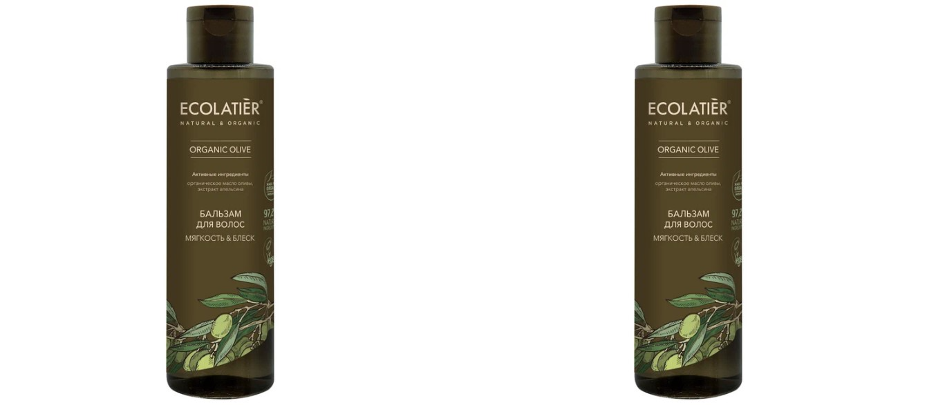 Бальзам для волос Ecolatier Green, Organic Olive, Мягкость&Блеск, 250 мл, 2 шт.