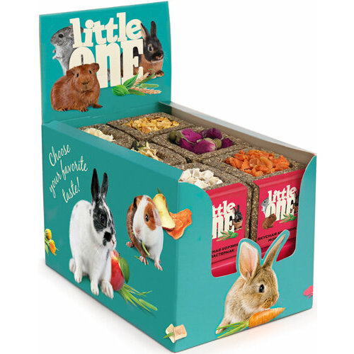 Литтл Уан 32380 Лакомство для грызунов Корзинка из луговых трав Ассорти (пастернак, цукини, морковь, яблоко, бутоны роз, тыква) 65г
