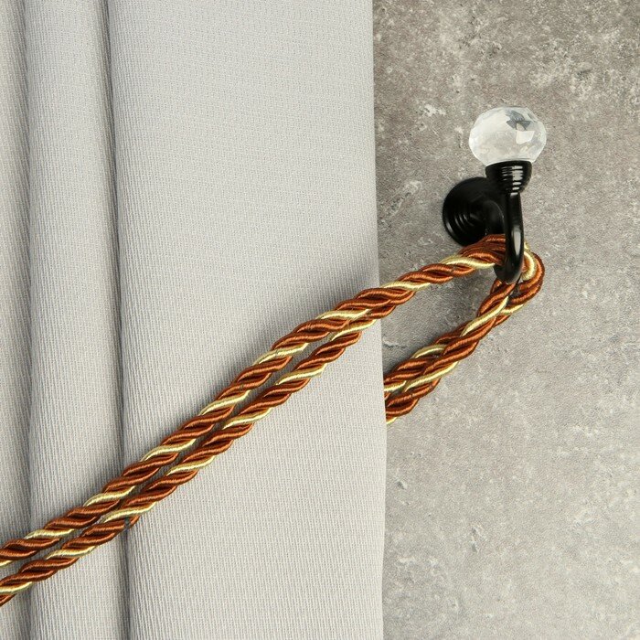 Крючок для штор KS007 CAPPIO, однорожковый, цвет черный, 2 шт (арт. 9645329)