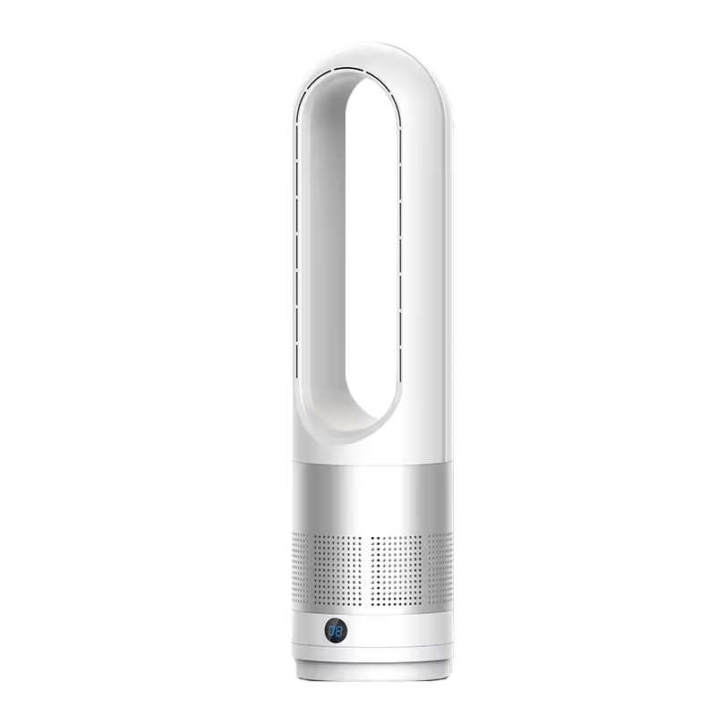 Вентилятор колоннный безлопостный 3 режима работы с 8 скоростями, охлаждение воздуха для дома и офиса, 60см, Белый