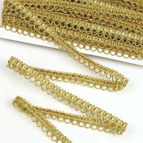 Тесьма отделочная металлизированная шир.12 мм цв. золото (13,7 метров)