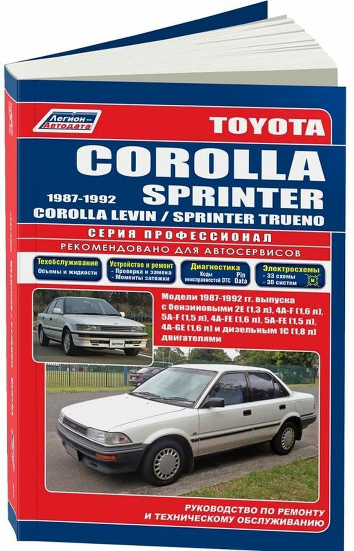 Автокнига: руководство / инструкция по ремонту и эксплуатации TOYOTA COROLLA (тойота королла) / COROLLA SPRINTER (королла спринтер) бензин / дизель 1987-1992 годы выпуска, 5-88850-087-9, издательство Легион-Aвтодата