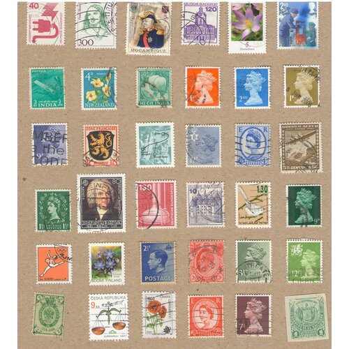 набор из 40 марок разных стран мира Набор №24 почтовых марок разных стран мира, 36 марок. Гашеные.