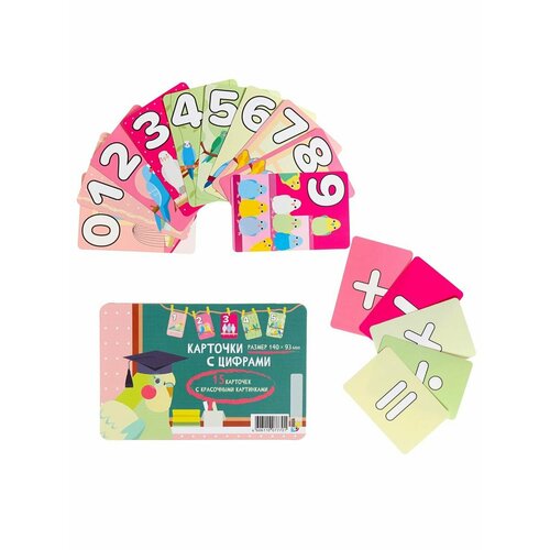 Дошкольное воспитание набор обучающих карточек веселый счет 15 шт попугай 14×9 3 см