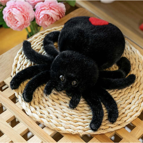 Мягкая игрушка Паук тарантул 20 см, черный