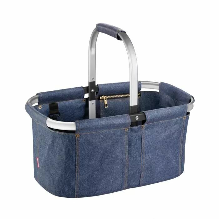 Сумка складная - корзина для покупок SHOP! джинсовая ткань