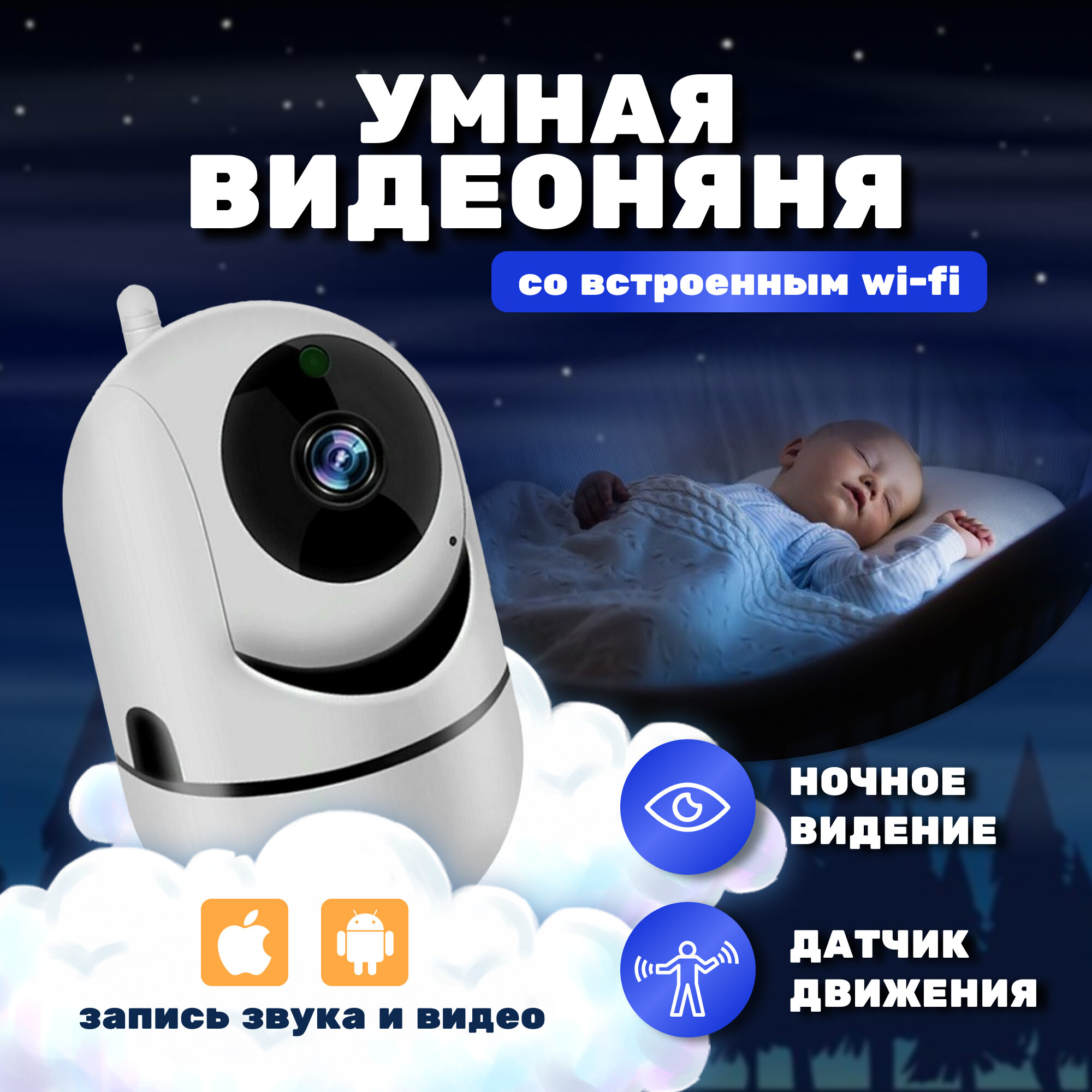 Видеоняня беспроводная цифровая камера видеонаблюдения для детей