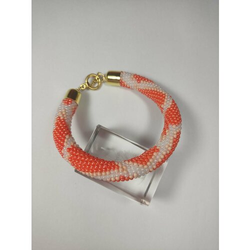 Плетеный браслет, 1 шт., размер 19 см, бежевый, оранжевый