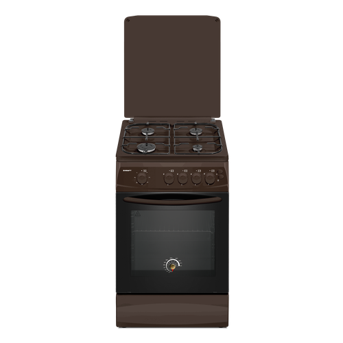 Плита газовая KRAFT KF-FSK 5403AGBR коричн5063 крышка розж термометр гк 2395000₽