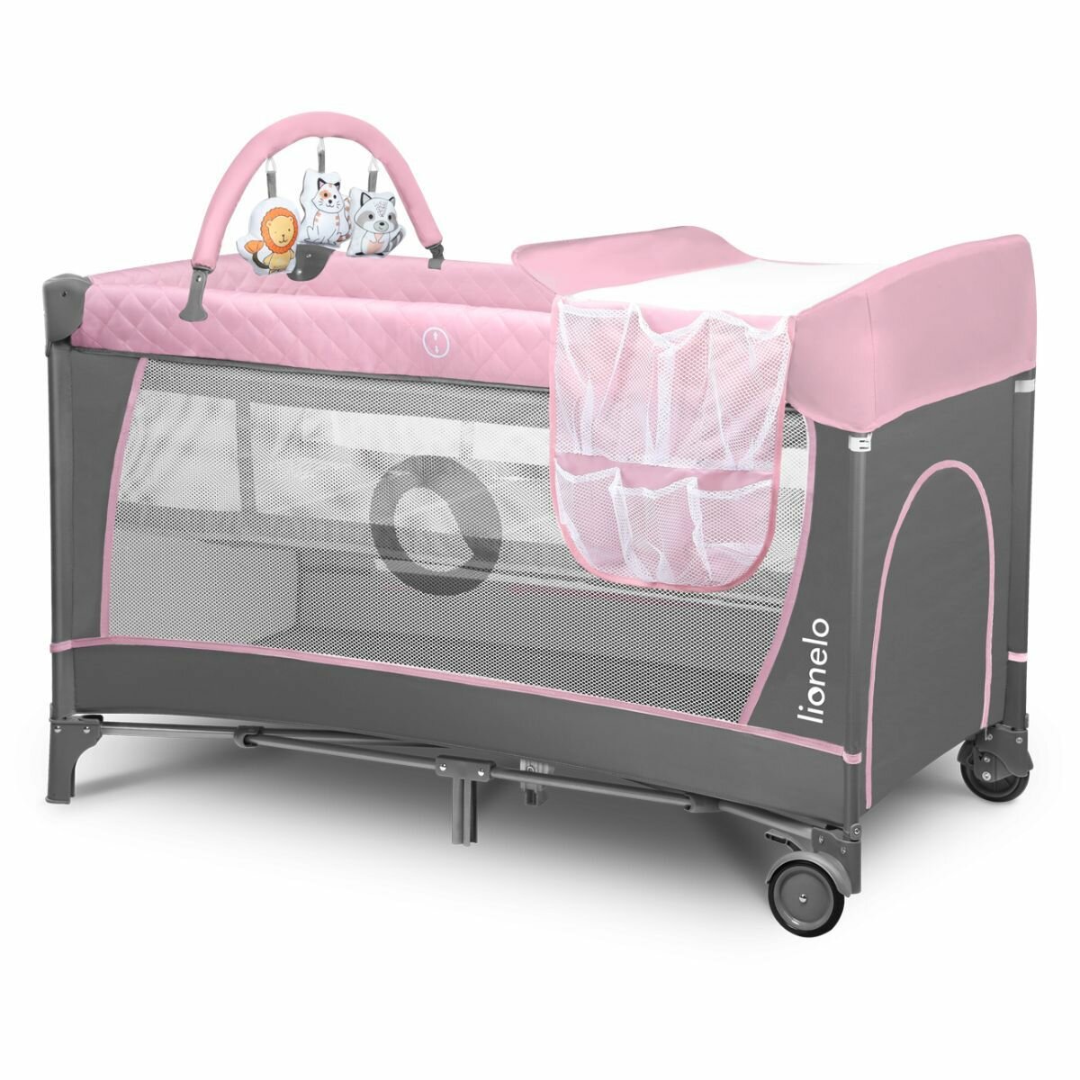 Детская кровать манеж игровой Lionelo Flower для новорожденных