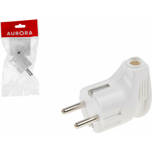 Вилка электрическая угловая с заземлением 16А 250В AURORA STARTUL белая A100-005 546₽
