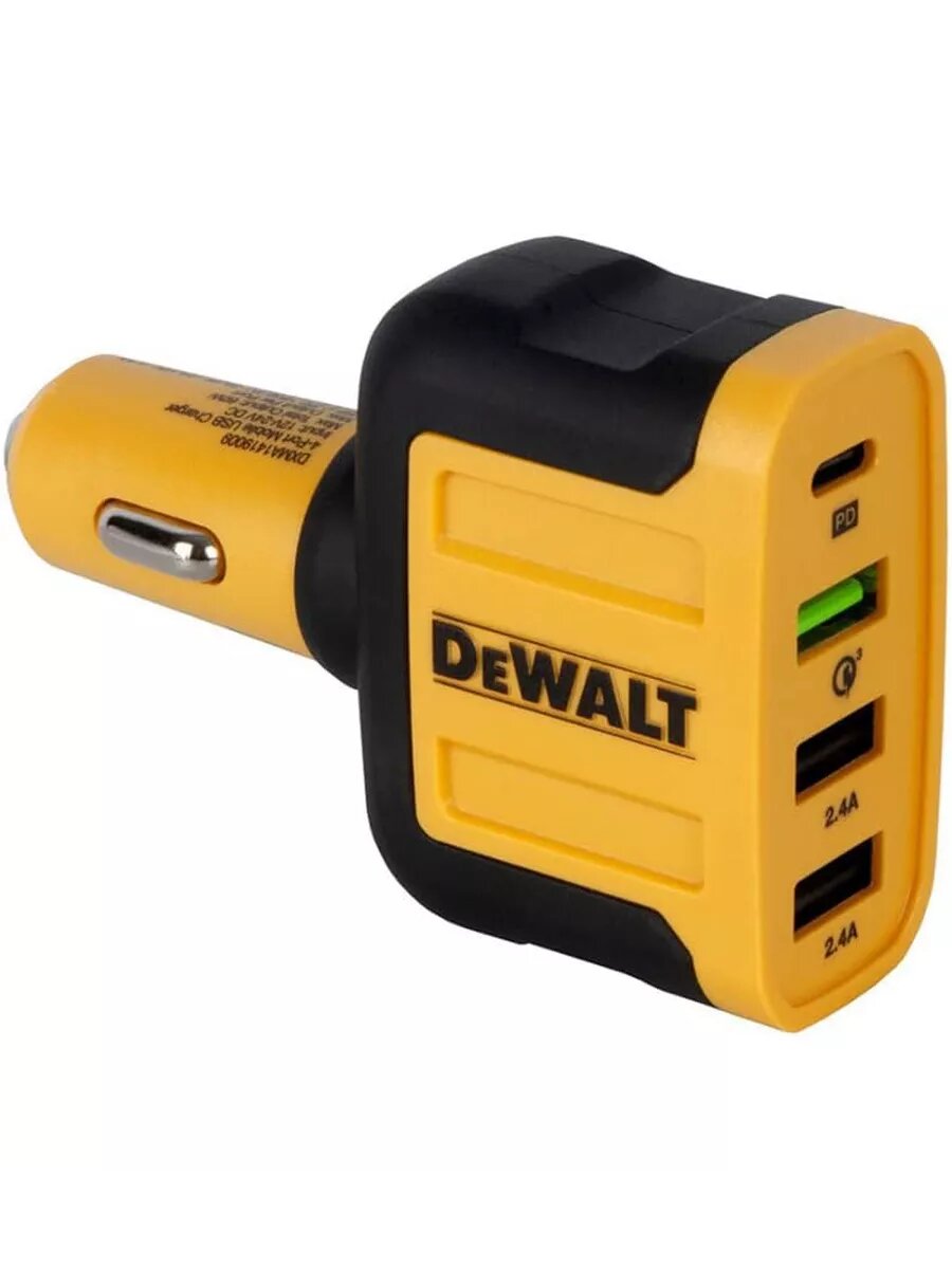 фото Dewalt 4х-портовое автомобильное зарядное устройство USB PD, 60Вт