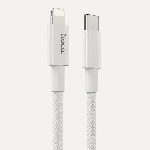 Изображение товара USB-C кабель HOCO X56 New Original Lightning 8-pin, 3А, PD20W, 1м, нейлон (белый)