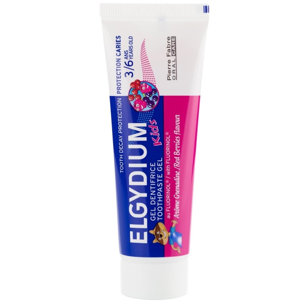 ELGYDIUM Зубная паста-гель с ароматом красных ягод для детей от 3 до 6 лет, 50 мл