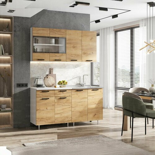 Кухня 1,6 м Крафт/Антарес коричневый