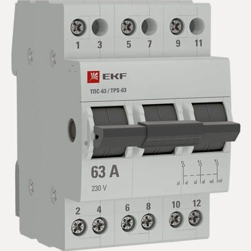 Изображение товара Переключатель трехпозиционный Ekf ТПС-63 3P 63А PROxima, TPS363