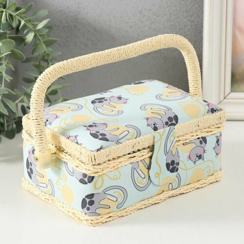 Шкатулка для рукоделия Котята на клубках 18х12х95 см 3742₽