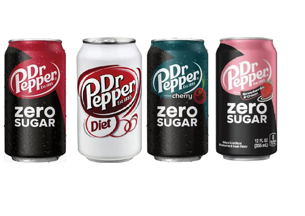 Набор газированных напитков Dr. Pepper Zero, (4 шт. по 355 мл), США