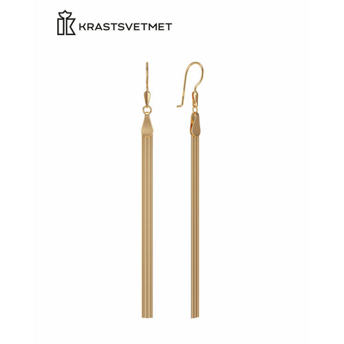 Серьги Krastsvetmet красное золото 585 проба длина 9 см золотистый 30558₽