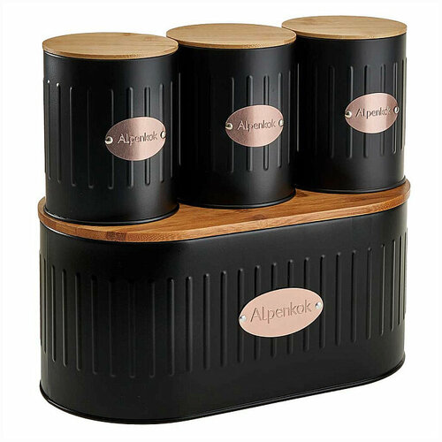 ALPENKOK AK-4011 Хлебница металлическая с банками для сыпучих 2300₽
