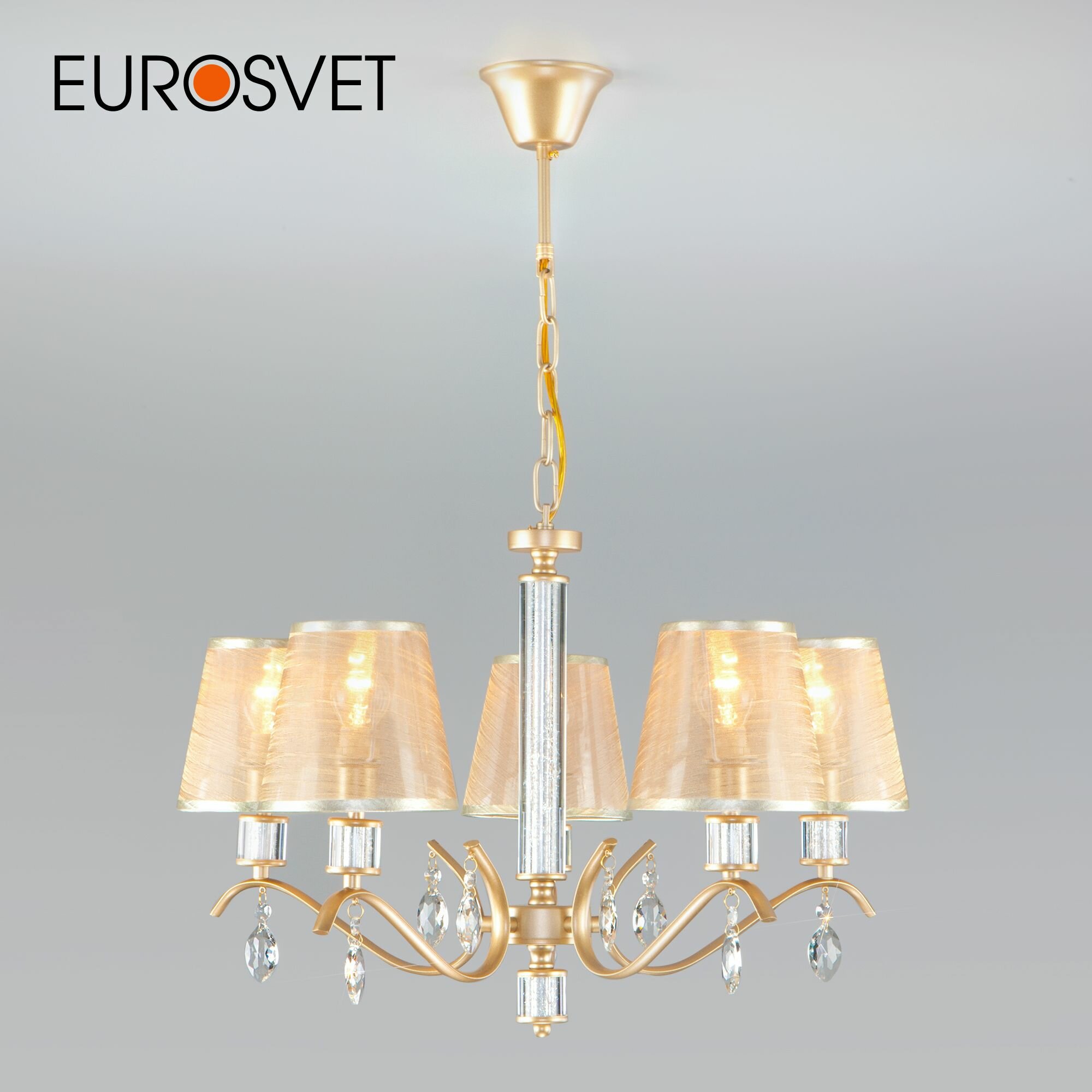 Люстра / Подвесной светильник классический Eurosvet Alcamo 60103/5 перламутровое золото IP20