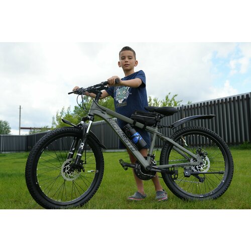 Велосипед горный RICHIESTO 24 Подростковый Детский Унисекс модель 2024 года зеленый матовый 24500₽