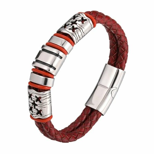 Браслет Твой Браслет, размер 22 см, красный