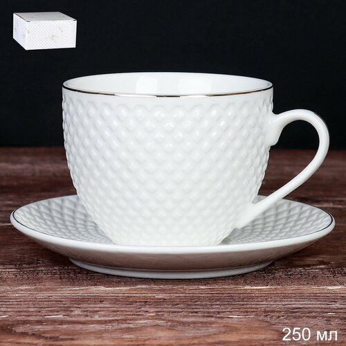 Чайный набор 2 предмета 250 мл фарфор в подарочной коробке 678₽