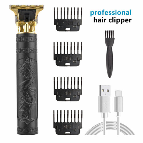 Электрическая машинка для стрижки волос T9 Черная с рисунком дракона 117500₽