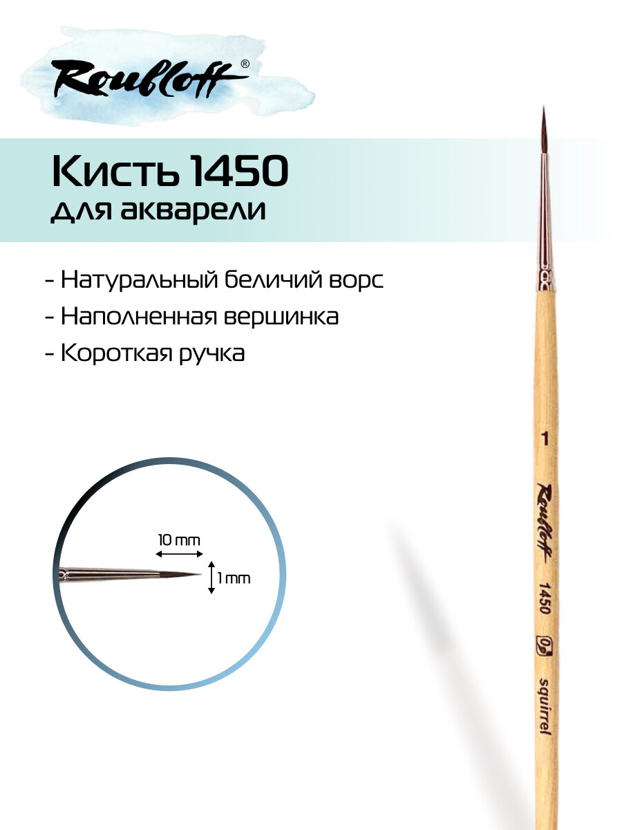 Кисть Roubloff белка круглая с наполненной вершинкой №1 серия 1450