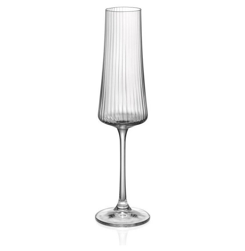 фото Бокалы для шампанского 210 мл 6 шт Crystalex CZ s.r.o. "Экстра /Оптика /Без декора" / 339308