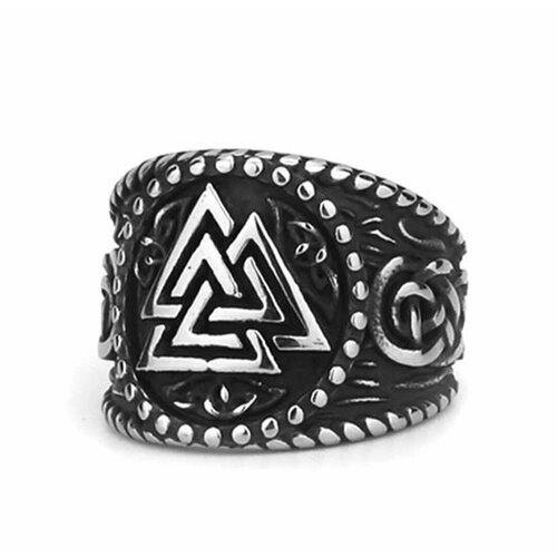 Славянский оберег печатка размер 19 ширина 18 мм серебряный серый бесцветный черный белый 968₽