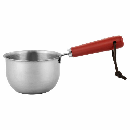 Ковш-соусник 200 мл Маленький ковш для соуса шоколада молока 1 порции блюда нержавеющая сталь-дерево 521₽