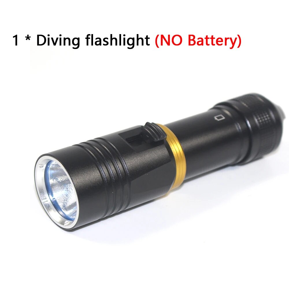 DAOZHIMEI Фонарик для дайвинга XHP70 6000 люмен, Yellow light, A