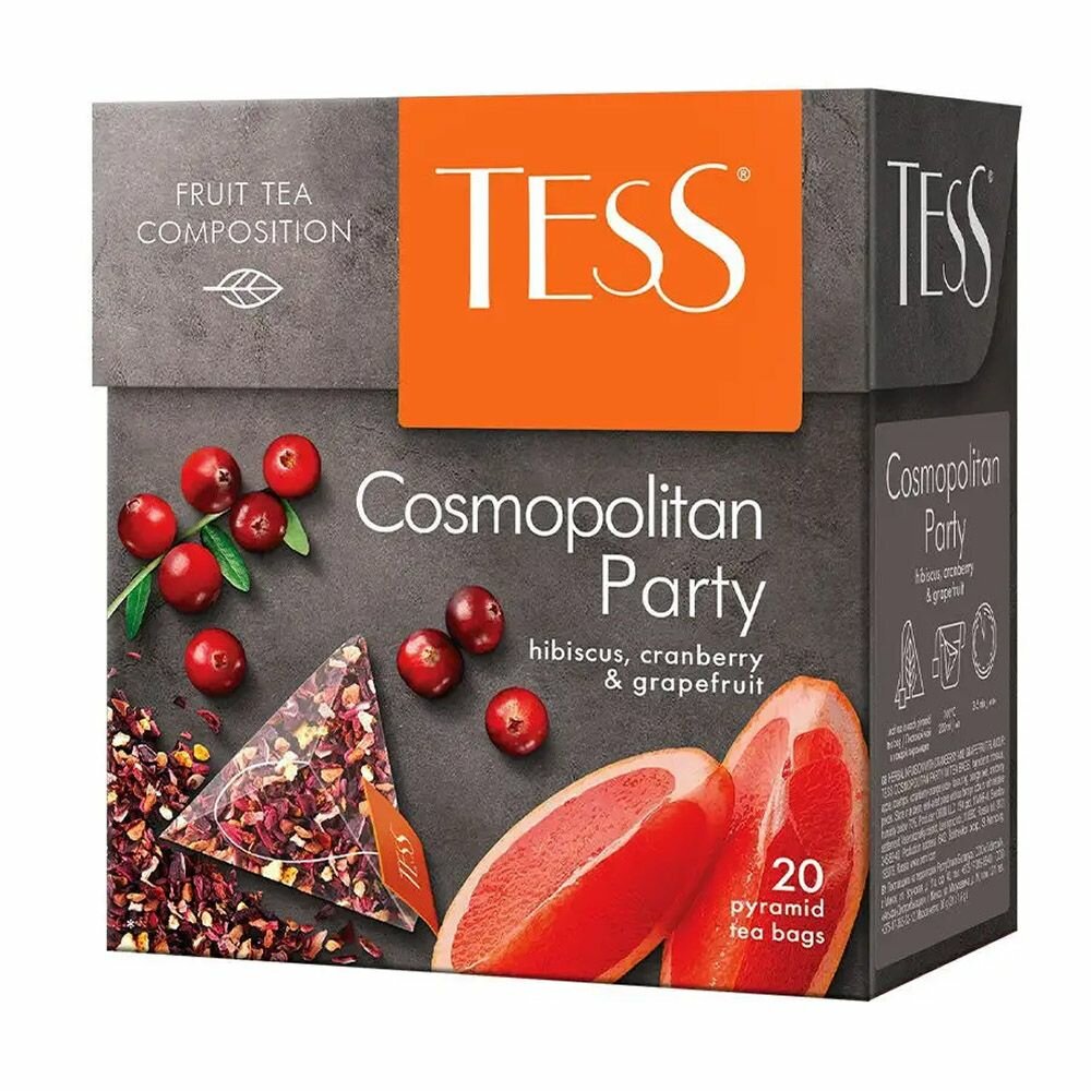 Чай в пирамидках травяной Tess Cosmopolitan Party (Космополитан Пати), 20 пирамидок