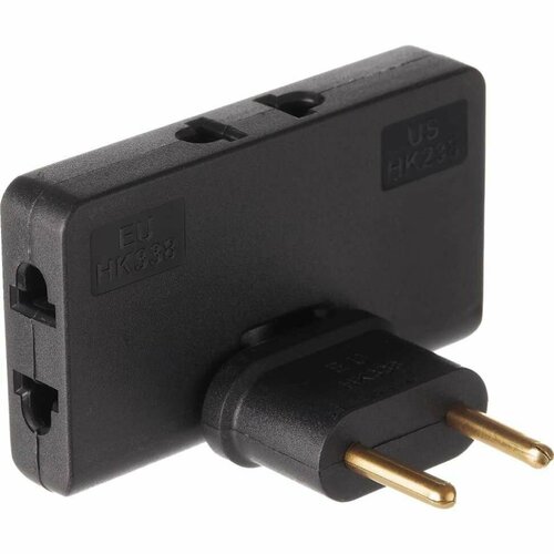 Сетевой электрический плоский поворотный тройник в розетку idealim Черный black 804₽