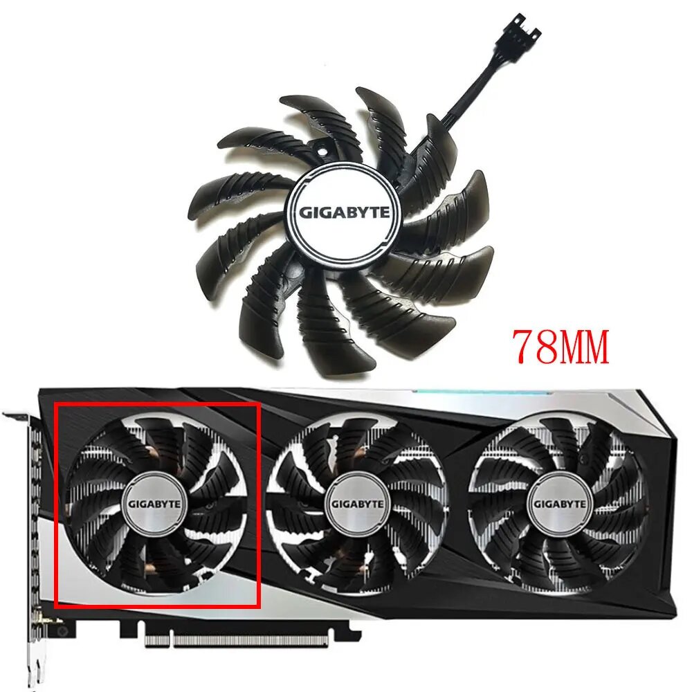 Вентилятор охлаждения видеокарты LS PLD08010S12HH 78 мм для Gigabyte RTX 3050 3060 3060TI, FAN-A