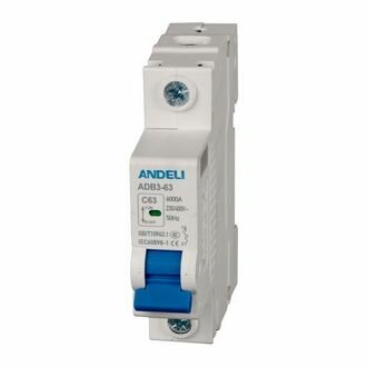 Автоматический выключатель ADB3-63/1P 20A 6kA х-ка C (ANDELI)