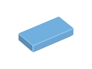 Tile 1 x 2, 3069 Medium Blue N