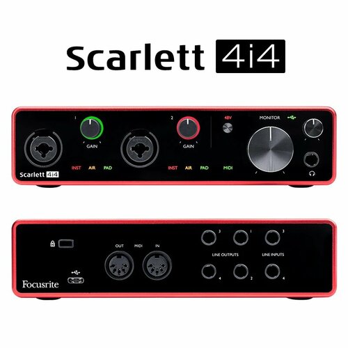 Focusrite Scarlett 4i4 3rd gen аудиоинтерфейс 23578₽