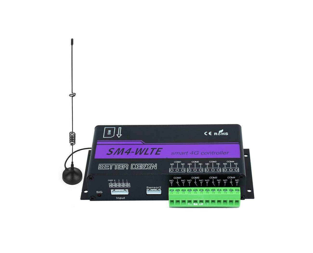 Релейный переключатель Upravlyator Straz-SM4(EU) для ворот с управлением по 4G и через приложение. Пульт дистанционного управления доступом к дверям
