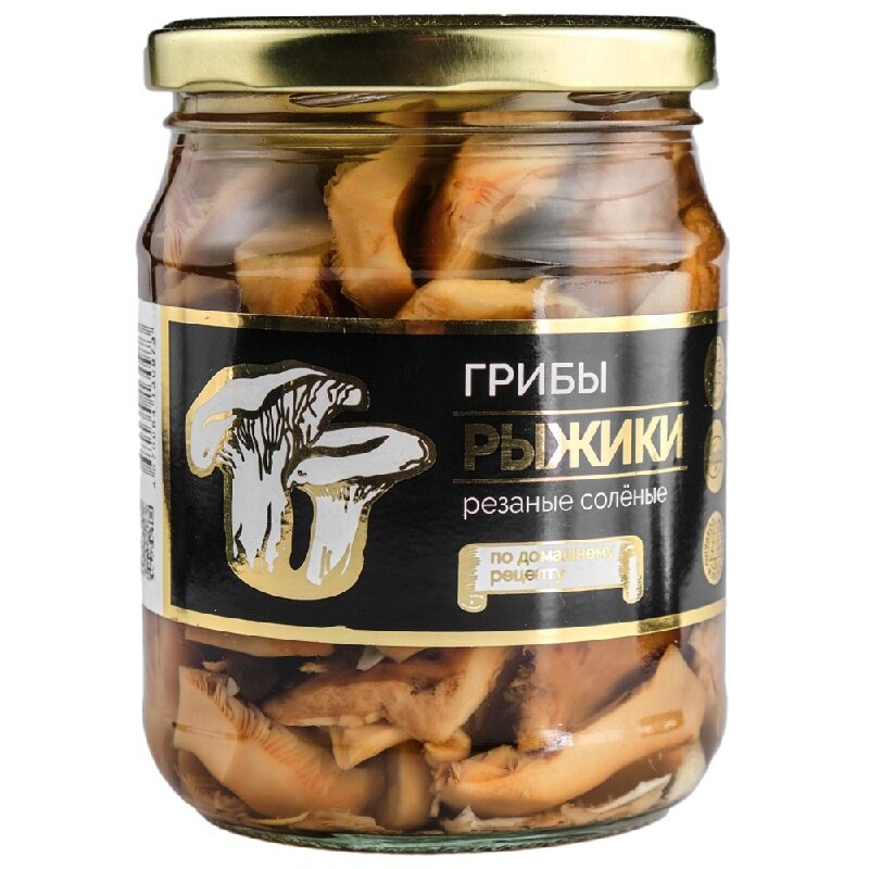 Грибы грибной алтай Рыжики резаные соленые (250г) /стекло/ 500мл