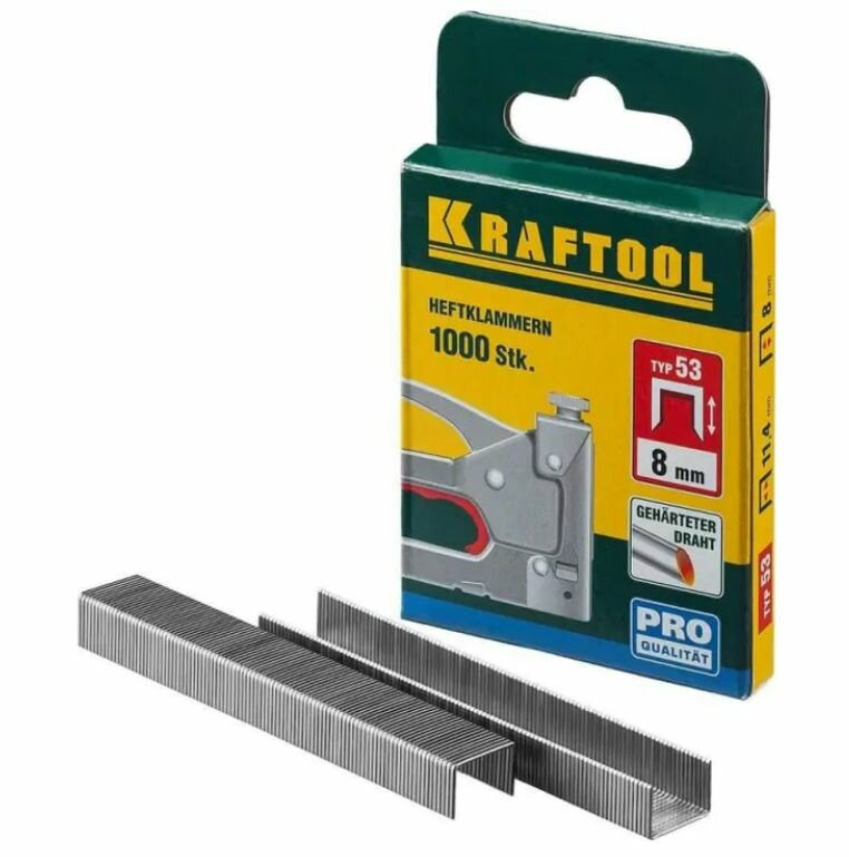 Скобы д/степлера Kraftool тип 53, 8мм 1000шт 31670-08