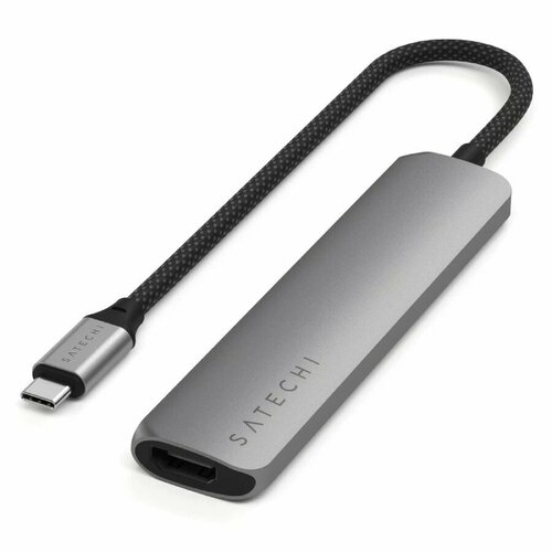USB-хаб Satechi 6-in-1 USB-C Slim Multiport Adapter серый космос 8470₽