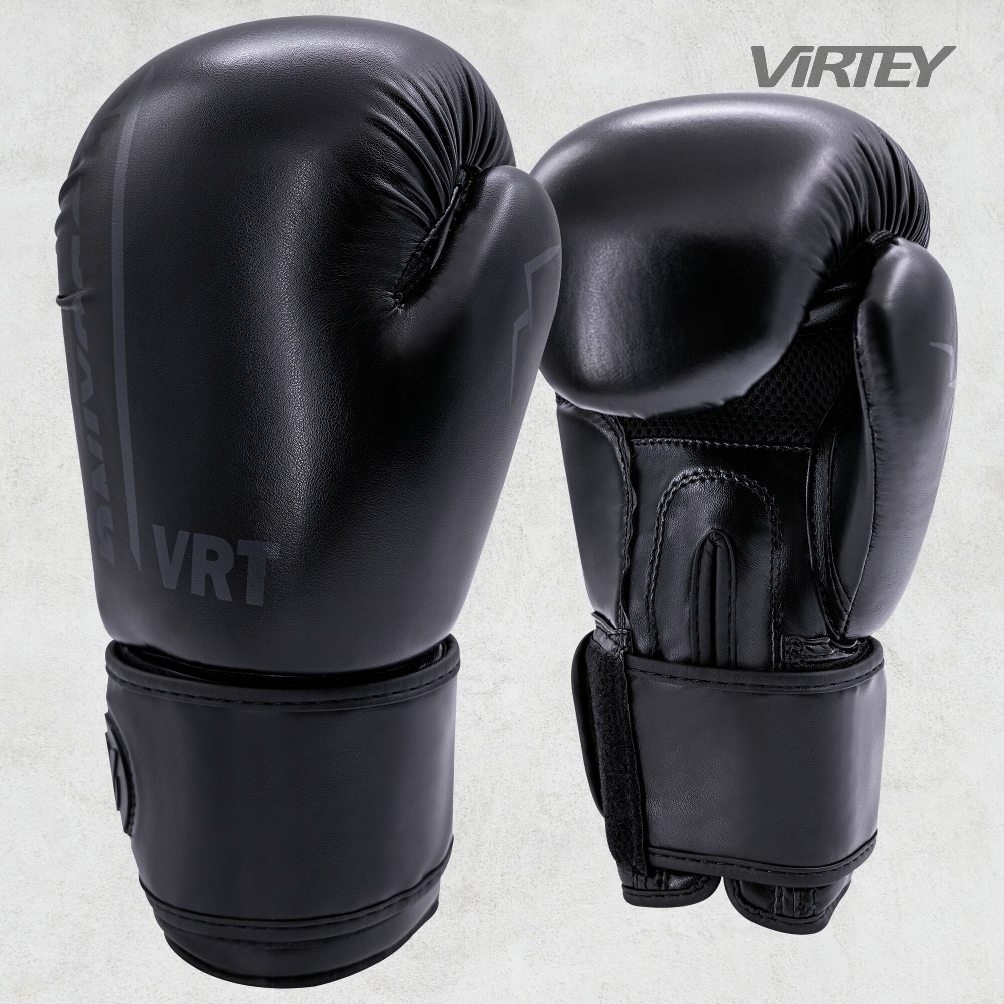 Боксерские перчатки Virtey BG17, вспененный пенополистирол, 10oz, черные