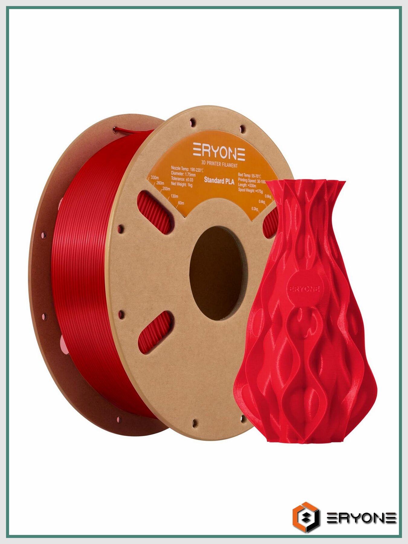 PLA Red 1,75 мм 1 кг (Eryone) Красный