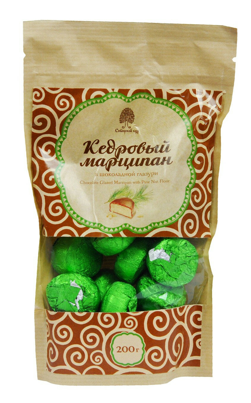 Конфеты "Кедровый марципан" в шоколадной глазури крафт 200г