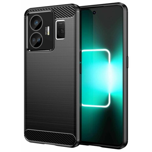 фото Чехол для realme gt3 / realme gt neo 5 силиконовый карбон сталь чёрный new case