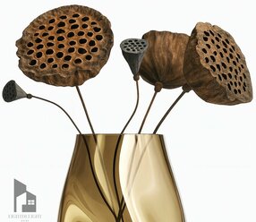 Сухоцветы для декора лотос 5 шт. 40 см ; Букет из сухоцветов; Стабилизированные цветы в скандинавском стиле; Декор для дома; Подарок на новоселье